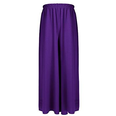 zdhoor Kids Girls Celebration Spirit Palazzo Dance Pants Lyrical Liturgical  Praise Loose Fit Wide Leg Pants Purple 4-6 - Yahoo Shopping