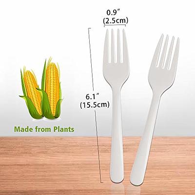  Compostable Spoon,100 Biodegradable Silverware For