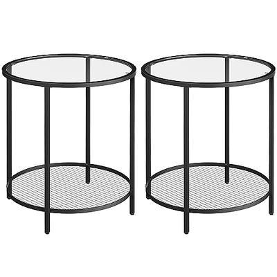 Yifeel Tall Side Table with Charging Station, End Table Set of 2, 3 Tier  Telephone Table, Small Table, Narrow Night Stand for Small Spaces, Living