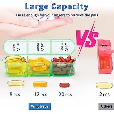 Weekly Pill Organizer 2 Times a Day,Travel Large Pill Boxes