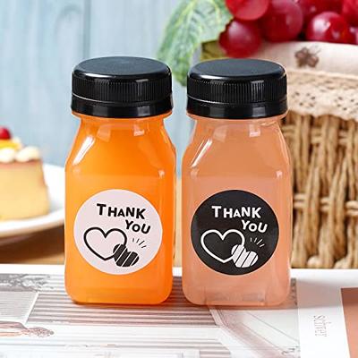 Stock Your Home Juice Bottles with Caps for Juicing & Smoothies, Reusable Clear Empty Plastic Bottles with Caps, 16 Ounce Drink Containers for M