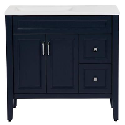 Home Decorators Collection Stockley 18 in. W x 19 in. D x 22 in. H Single  Sink Floating Bath Vanity in Forest Elm with White Cultured Marble Top  B36X20167 - The Home Depot