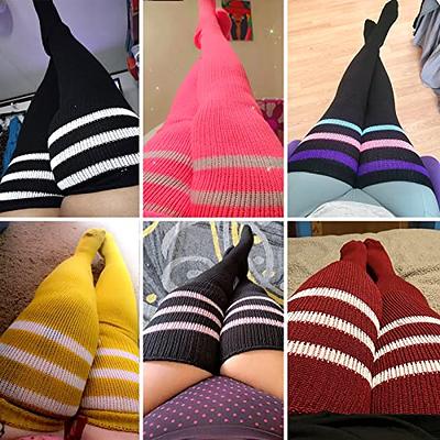 2 Pairs Plus Size High Socks Up To 200lb Striped Over Knee Stockings Long  Boot High Tube Socks Leg Warmers for Cosplay Aerobics - AliExpress