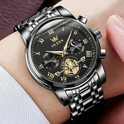 OLEVS Mens Watches Chronograph Business Casual Quartz Stainless