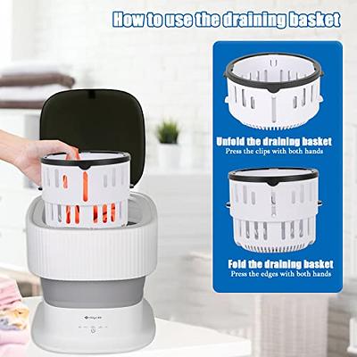 Portable Washing Machine, Foldable Mini Washer and Spin Dryer with 3 Modes  Deep Clean Small Washer for Baby Clothes, Underwear or Small Items,Perfect