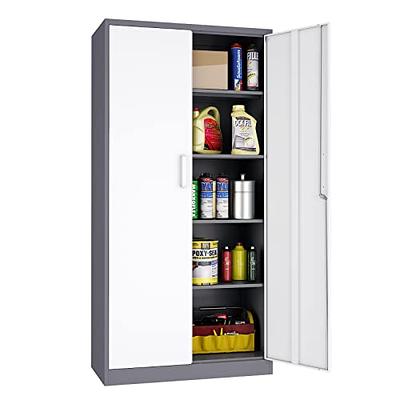 71 inch Metal Garage Storage Cabinet with Locking Doors and