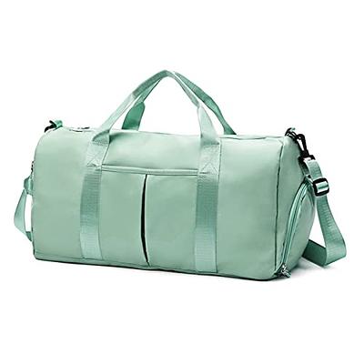 Sports Gym Bag, Travel Duffel Bag with Wet Pocket & Shoes Compartment  Weekender Bag for Women and Men，Green