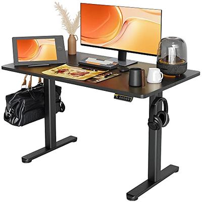 SHW Electric Height Adjustable Computer Desk, 48 x 24 Inches, Black 