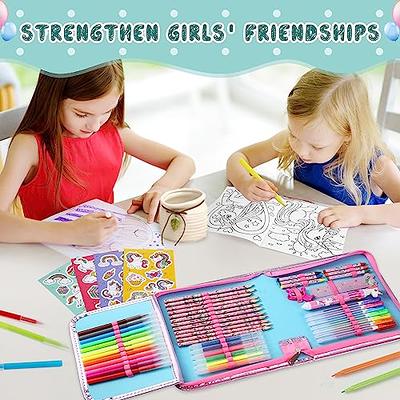 Unicorns Gifts for Girls 5 6 7 8 9 Year Old, Coloring Markers Set with  Unicorn Pencil Case, Unicorn Art Supplies for Art Coloring, Craft Drawing  Toy