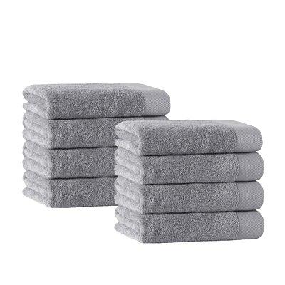 Madison Park Signature Turkish 6 Piece Bath Towel Set in Silver - Olliix  MPS73-316