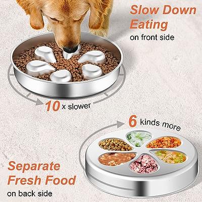 Veehoo Elevated Dog Bowls Raised Pet Bowl Stand w/ Slow Feeder & Food Water  Bowl