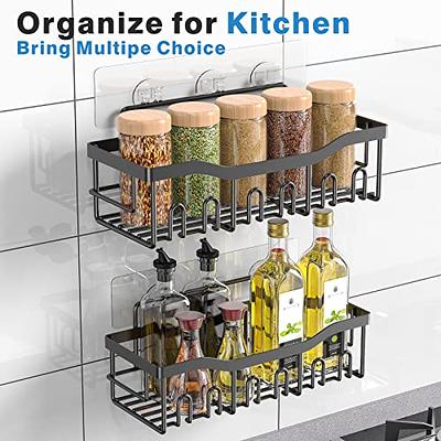 ODesign Adhesive Bathroom Shelf Organizer Shower Caddy Kitchen Spice Rack  Wall Mounted No Drilling SUS304 Stainless Steel Rustproof - 2