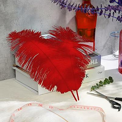 Larryhot Pink Ostrich Feathers Bulk- 16-18 inch 10pcs Feathers for Cfafts,Wedding Party Centerpieces, and Home Decorations (Lotus Pink)