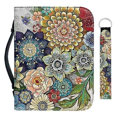  Vodetik Large Floral Bible Case Leather for Women Bible Cover  Case for Teen Girls with Zippered Handle Scripture Case for Scripture Study  : Office Products