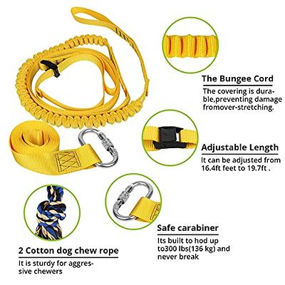 HOPET Dog Bungee Hanging Toy Indoor Outdoor Dog Tug of War Toy Interactive  Dog Toys Dog Rope Toys Exercise Ropes with 2 Dog Chew Toys for Small Medium