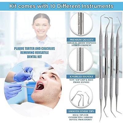 5 Pcs Dental Tools for Plaque Remover Teeth Cleaning Kit Stainless Steel  Hygiene Dentist Oral Care Kit with Storage Bag for Personal & Pet Care