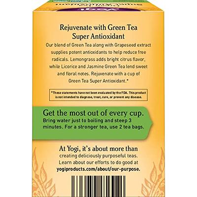 Yogi Tea Green Tea Super Antioxidant, Green Tea, Wellness Tea Bags, 6 Boxes  of 16 