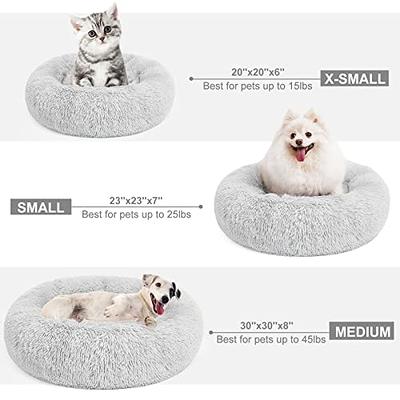 MIXJOY Calming Cat Beds for Indoor Cats, 20'' Kitten Donut Bed for