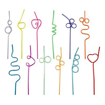 12 Pcs Crazy Straws, Silly Straws for Kids and Adults, Crazy Reusable Fun  Straws in Assorted Colors, Great for Classroom Activities, Valentine's Day