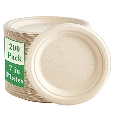 I00000 Heavy Duty 100% Compostable 9 Inch Paper Plates, 100 Pack Disposable  Plates Bagasse Plates Biodegradable Eco-Friendly Natural White Sugarcane Paper  Plates Microwaveable Plates for Party, Picnic - Yahoo Shopping