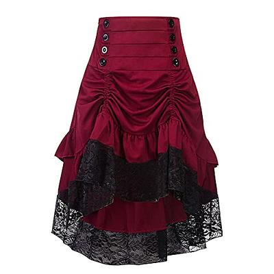 Women's High Waist Victorian Renaissance Skirt Steampunk Corset