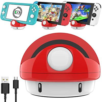  Antank Tiny Charging Stand Compatible with Nintendo Switch/ Switch Lite/Switch OLED, Portable Cute Switch Dock Station with USB-C Port  for Switch Games, No Projection, Red&White : Video Games