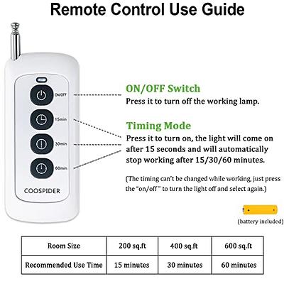 COOSPIDER UV Light Sanitizer 38 Watts UVC Germicidal Lamp w/Remote