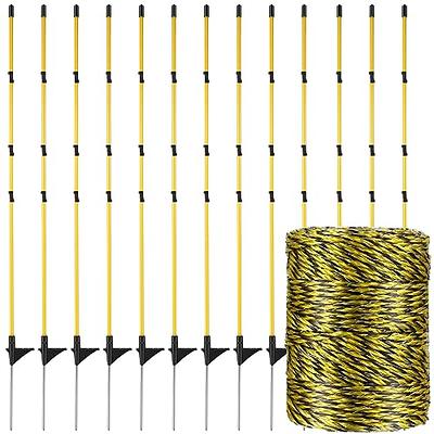  Electric Fence Poly Wire 1312ft 400m, 6 X 0.18mm Stainless  Steel Conductors, Portable Electric Fence Polywire For Livestock, Yellow  And Black Fence Wire