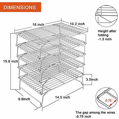 Cooling Rack, P&P CHEF 5-Tier Stainless Steel Stackable Baking Cooking Racks  for Cooling Roasting Grilling, Collapsible & Heavy Duty, Oven & Dishwasher  Safe - 15''x10'' - Yahoo Shopping