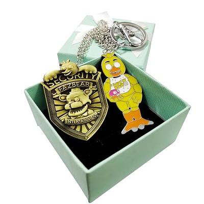  FNAF Security Badge Metal Pin, Pendant Necklace Freddy Fazbear,  Chika, Bonnie, 5 Nights at Freddy Cosplay, Security Pins and Badges, 5  Nights at Freddy's Metal Badge Costume FNAF Collection Costume 