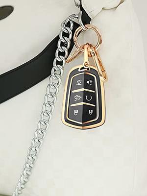  RUABIBAN for Cadillac Key Fob Cover with Keychain