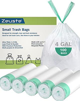 2 Gallon 80 Counts Strong Drawstring Trash Bags Garbage Bags by RayPard,  Small Plastic Bags, Trash Can Liners for Home Office Kitchen Bathroom