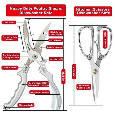 Premium Kitchen Shears Heavy Duty Kitchen Scissors Set 2-Pack,Poultry  Shears Heavy Duty Professional,Meat Scissors Heavy Duty Food  Scissors,Utility