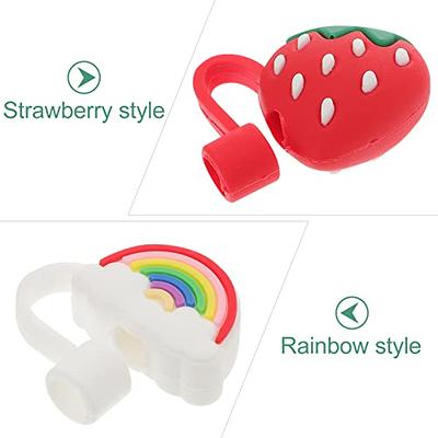 Red Strawberry silicone straw topper