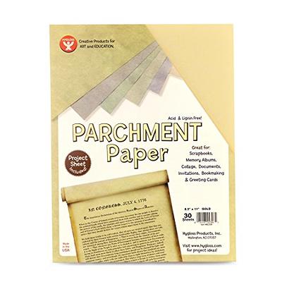 Jam Paper Parchment Cardstock, 8.5 x 11, 65 lb Antique Gold, 50 Sheets/Pack, Yellow