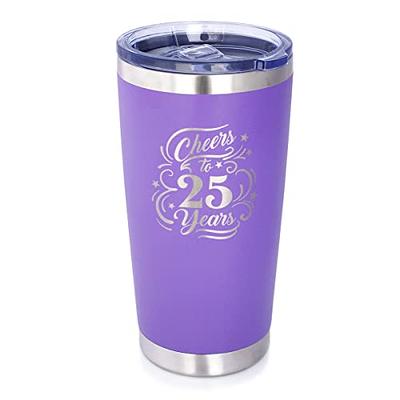 Cheers to 25 Years - Insulated Coffee Tumbler Cup with Sliding Lid - Stainless  Steel Insulated Mug - 25th Anniversary Gifts and Party Decor - Pink - Yahoo  Shopping