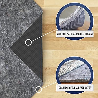 RUGPADUSA - Dual Surface - 8'x10' - 1/4 Thick - Felt + Rubber - Non-Slip  Backing Rug Pad - Safe for All Floors