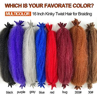 Orange Kids Braiding Hair 16 Inch Marley Twist Braiding Hair Colorful Afro  Twist Hair for Kids Cuban Twist Kinky Curly hair Extension for Braiding