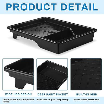 Barydat 4 Pcs 9 Inch Paint Tray Plastic Tray with Deep Paint Pockets and  Textured Ridge