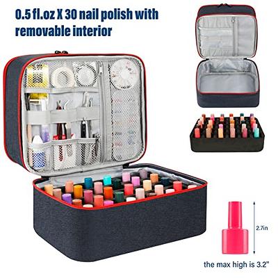 COLAZ Nail Polish Carrying Case with UV Light Storage, Double