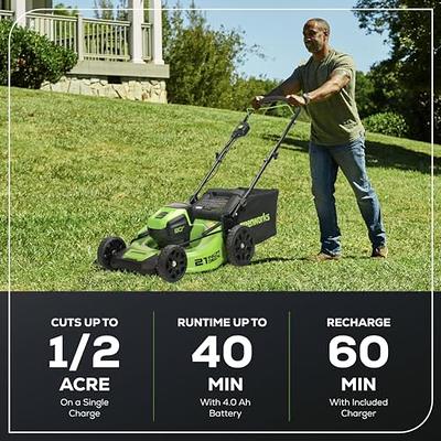  Greenworks 40V 16 Brushless Cordless (Push) Lawn Mower (75+  Compatible Tools), 4.0Ah Battery and Charger Included : Patio, Lawn & Garden