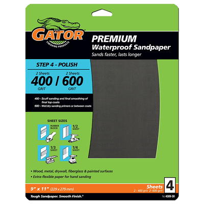 Gator 9 x 11 Multi-Surface Sanding Sheets, 36 Grit, 25 Pack