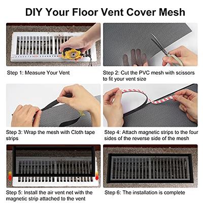 Floor Vent Covers Rectangle Air Vent Screen Cover Magnetic PVC Vent Mesh  Floor Register Cover Plastic Vent Screen for Wall Ceiling Floor Catch  Debris