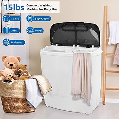 ROVSUN 15LBS Portable Washing Machine, Electric Twin Tub Washer with  Washer(9lbs) & Spiner(6lbs) & Pump Draining, Great for Home RV Camping Dorm  College Apartment (white & black) - Yahoo Shopping