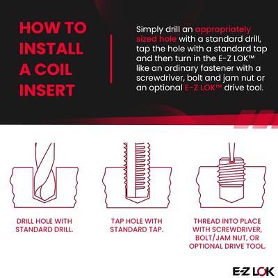 E-Z Lok Heavy Wall Self Locking Thread Insert, M6-1.00 Int Thrd Sz