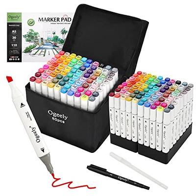 Ogeely Alcohol Markers, 82 Color Dual Tip Art Markers for Kids Adults,  Permanent Sketch Markers for Artists, with Organizing Case, Black Liner and  Pad, for Illustration Designing Drawing - Yahoo Shopping