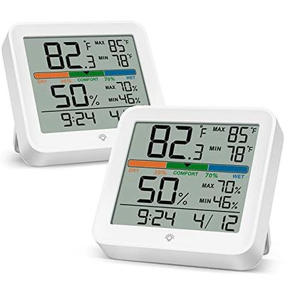 Humidity Gauge, 2 Pack Indoor Thermometer for Home Digital Hygrometer Room  Thermometer and Humidity Gauge with Temperature Humidity Monitor AAA
