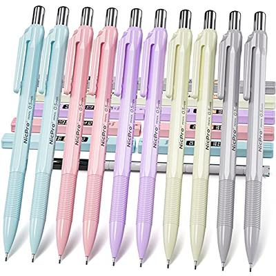 Nicpro 10 Pack 0.5 mm Mechanical Pencil Bulk Set with Case, Cute Candy  Pastel Art Drafting