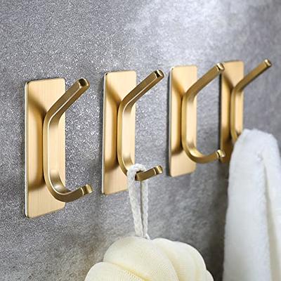 Taozun Adhesive Hooks - Gold Towel Hooks Coat Hooks, Stainless Steel 4-Pack  Wall Hooks for Hanging Robe Sponges in Bathroom and Bedroom - Yahoo Shopping