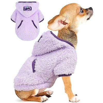  Dog Sweater Hoodie Winter Puppy Hoodies for Small Dogs Boy  Girl Teddy Fleece Pet Sweatshirt Clothes Outfits Cold Weather Dog Coat Warm  Cat Apparel for Chihuahua Yorkie Clothing (Medium, Blue) 